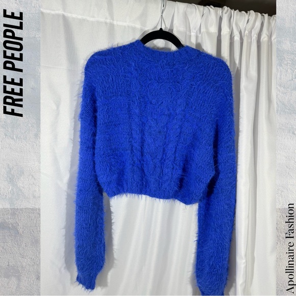 FREE PEOPLE WILLOW CARDI IN DAZZLING BLUE COMBO SMALL NWT - Picture 7 of 11